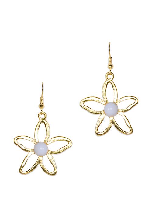 flower-cut acrylic fish hook earring - 78864 - Very Small Image - 1