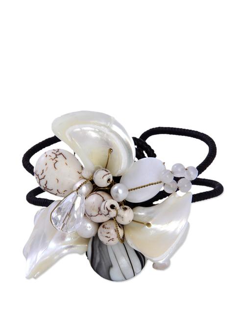 cream gemstones stretchable bracelet - 80213 - Very Small Image - 1