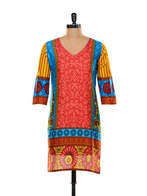 multicoloured cotton kurti - 81244 - Very Small Image - 1