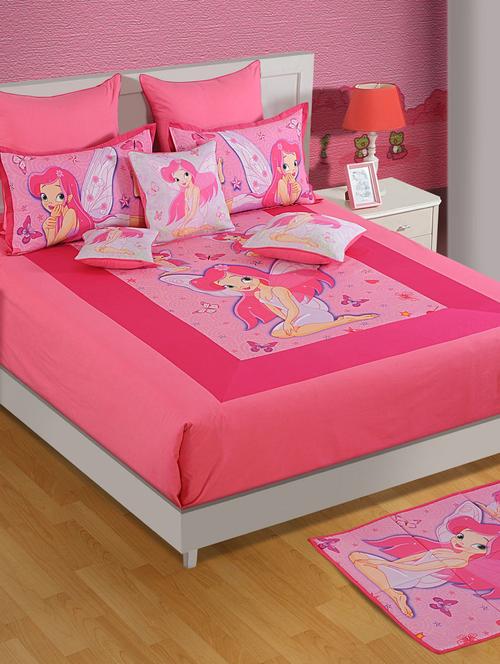 pink fairytale print bed linen set - 82379 - Very Small Image - 1