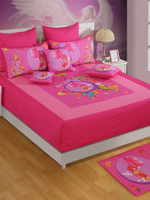 pink fairytale print bed linen set - 82382 - Very Small Image - 1