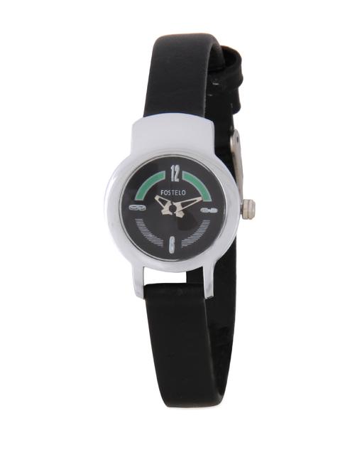 Bravo black leather watch - 82527 - Very Small Image - 1