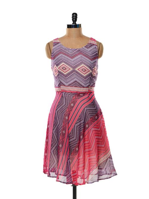 flowy geometric patterned dress - 82712 - Very Small Image - 1