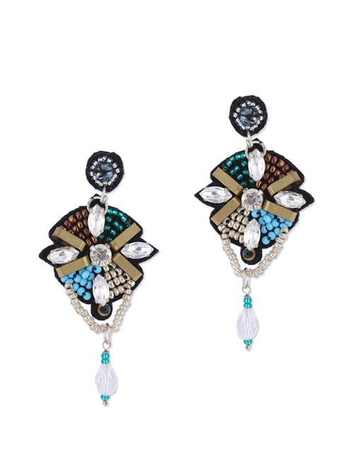 tribal seeed beads crystal statement danglers - 82786 - Very Small Image - 1
