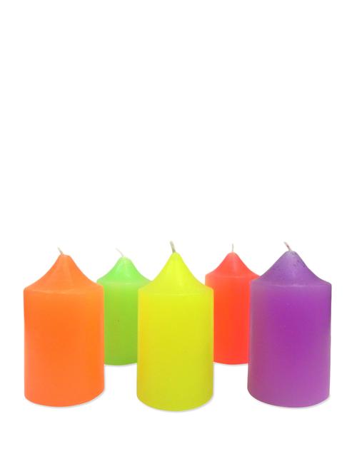 set of five multicolour candles - 83642 - Very Small Image - 1