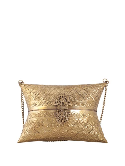 brass  clutch with velvet lining - 842 - Very Small Image - 1