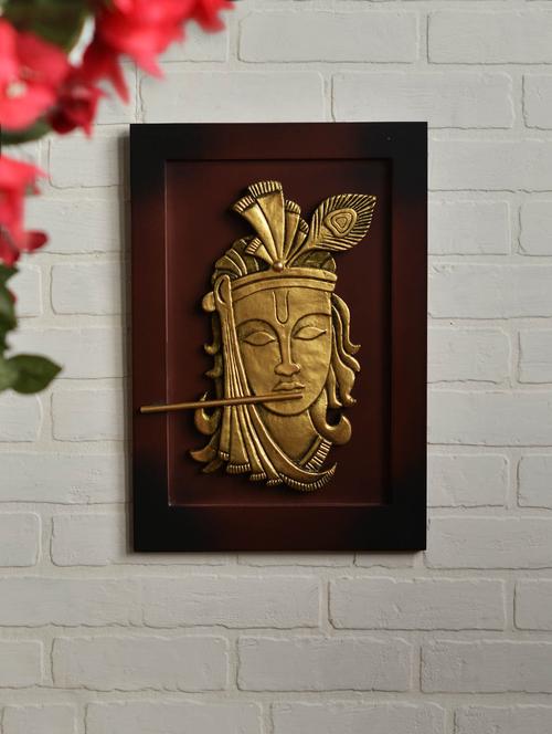 terracotta
 krishna idol wall dã‰cor - 847901 - Very Small Image - 1