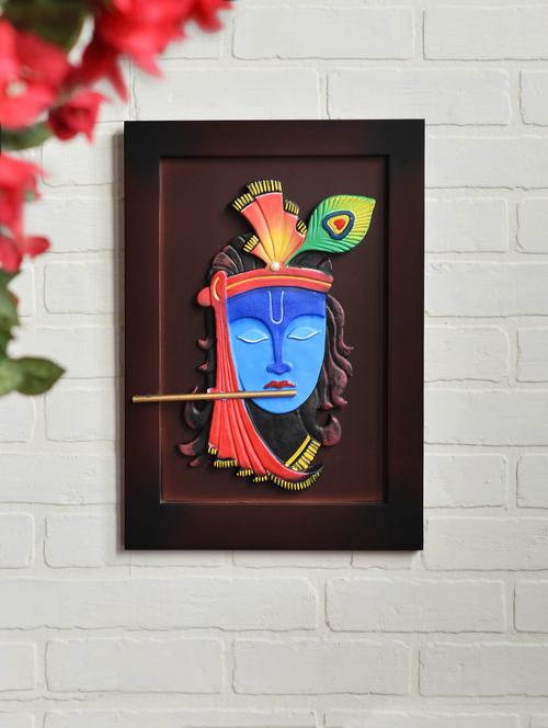 terracotta
 krishna idol wall dã‰cor - 847908 - Very Small Image - 1