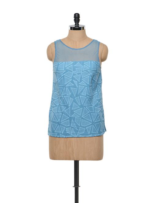 Blue Printed Top - 848580 - Very Small Image - 1