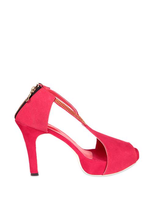 red suede peep toe with metal beads - 848970 - Very Small Image - 1