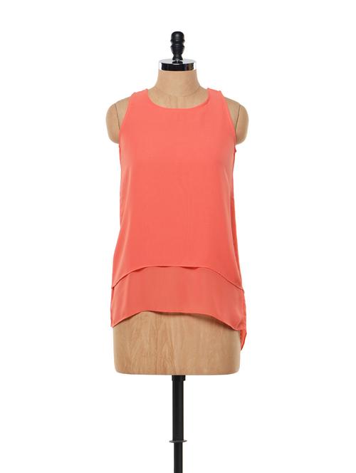 layered asymmetrical coral top - 849448 - Very Small Image - 1