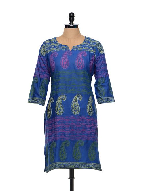 paisley print cotton kurta - 850046 - Very Small Image - 1