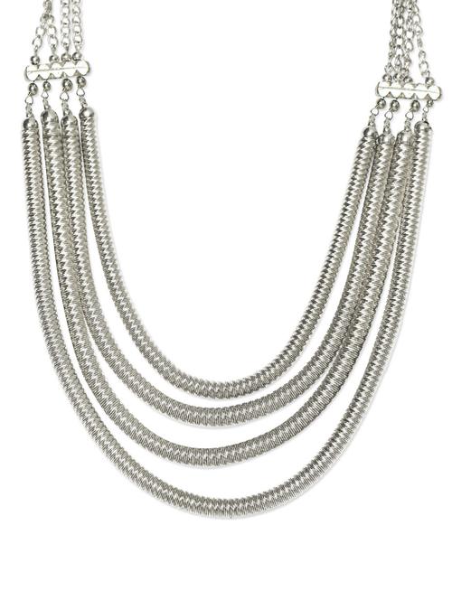 multi-layered silver spring neckpiece - 850623 - Very Small Image - 1