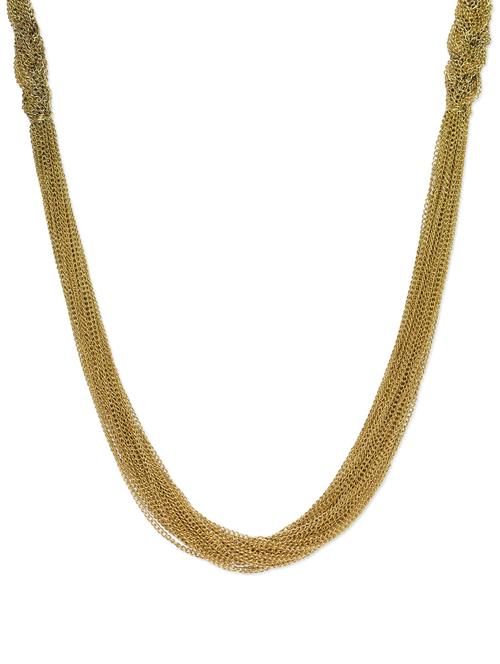 braided multiple chain long gold necklace - 850631 - Very Small Image - 1