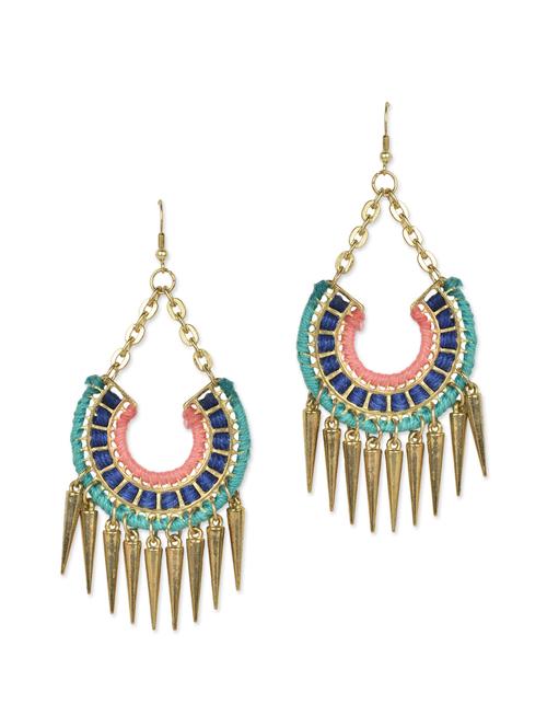 resham threaded spike danglers - 851106 - Very Small Image - 1