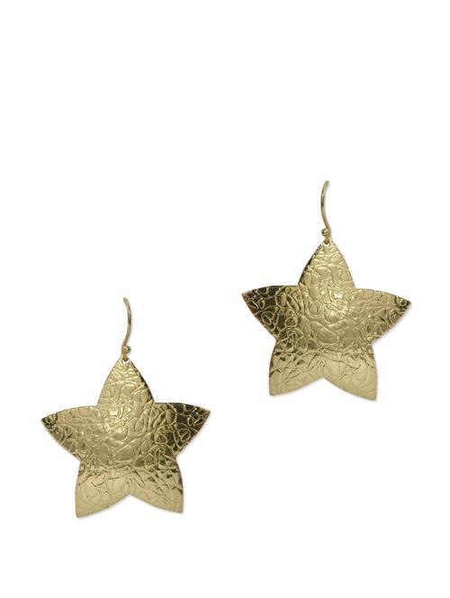 beaten gold drop earrings - 851964 - Very Small Image - 1
