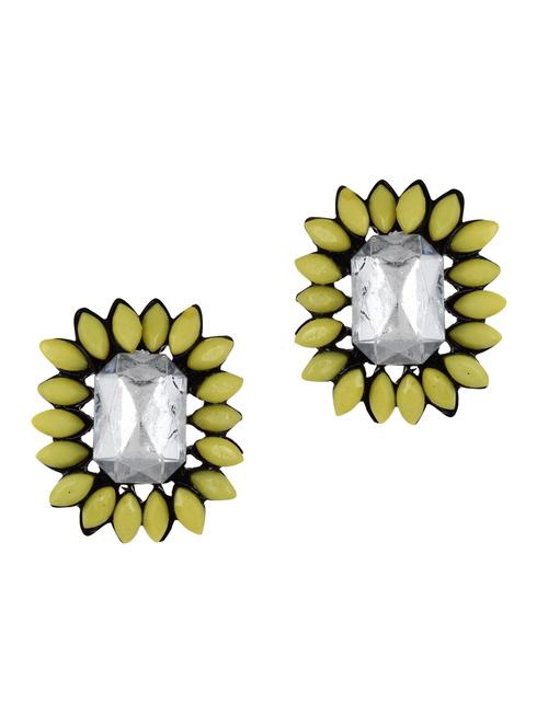 yellow stone flower stud earrings - 852680 - Very Small Image - 1