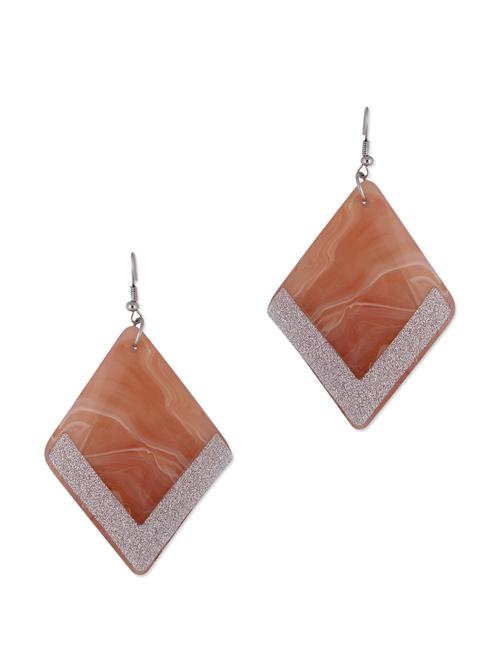 brown and silver marble stone earrings with crystals - 852869 - Very Small Image - 1