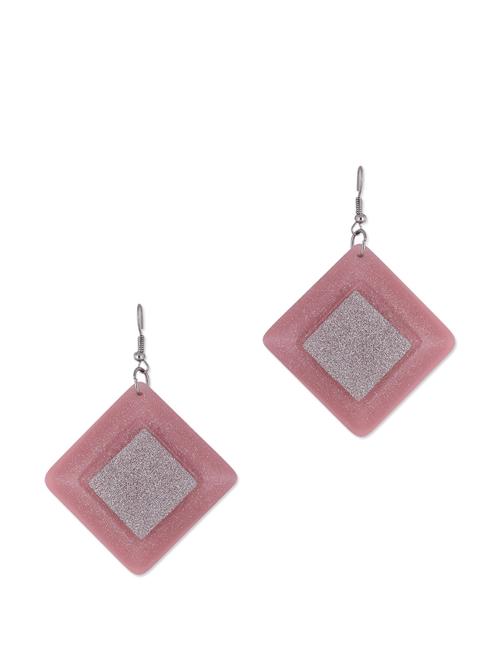 dirty pink and silver marble stone earrings with crystals - 852870 - Very Small Image - 1