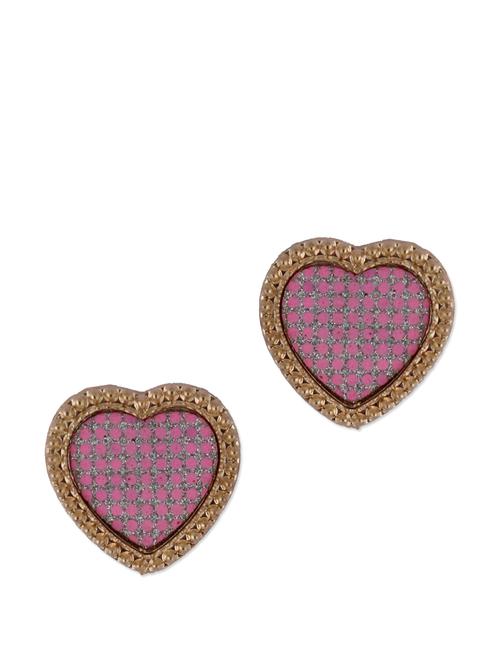fluttering hearts crystal zari pink earrings - 852872 - Very Small Image - 1