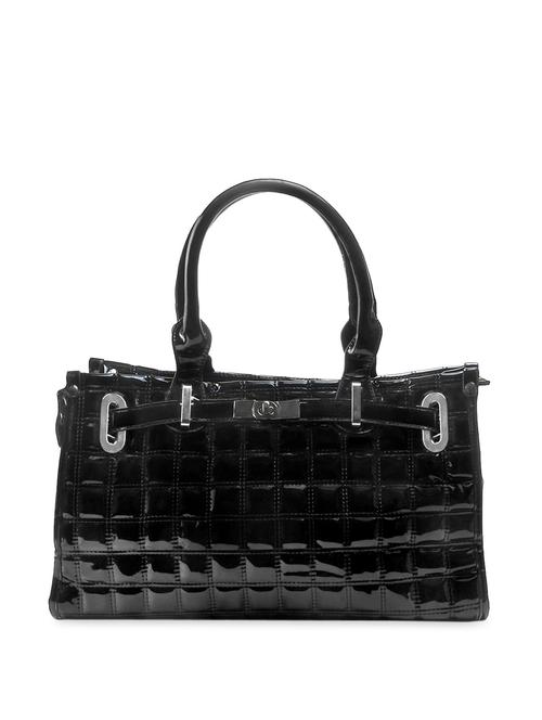 textured black glossy handbag - 852956 - Very Small Image - 1