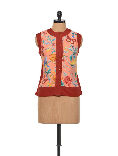 orange printed jacket - 85402 - Very Small Image - 1