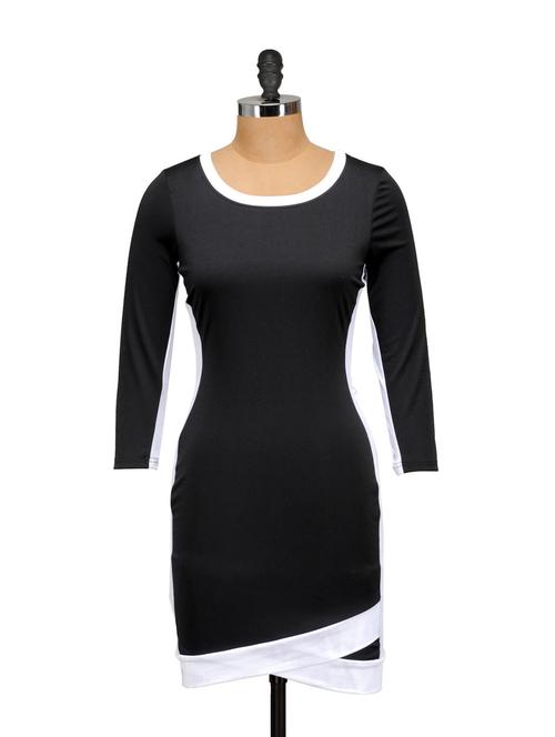 monochrome poly knit sheath dress - 854739 - Very Small Image - 1