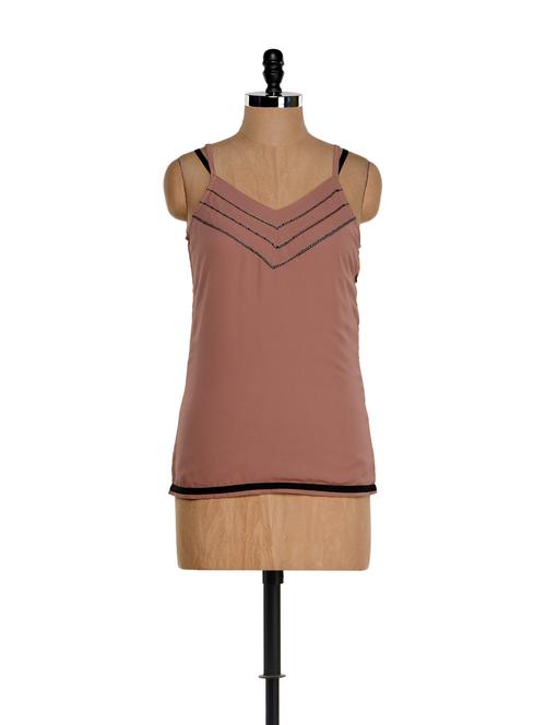 Sexy brown and black strappy top - 856806 - Very Small Image - 1