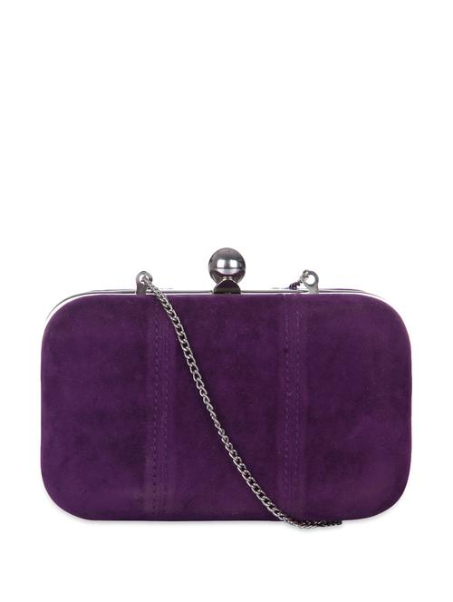 Purple suede box clutch - 857546 - Very Small Image - 1