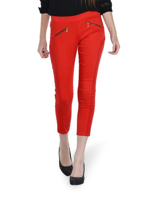 red cotton lycra jegging - 859117 - Very Small Image - 1