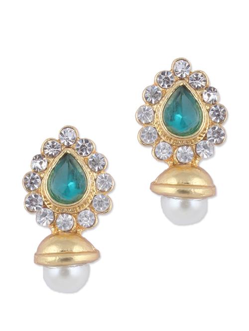 gold crystal studded earrings  - 859584 - Very Small Image - 1