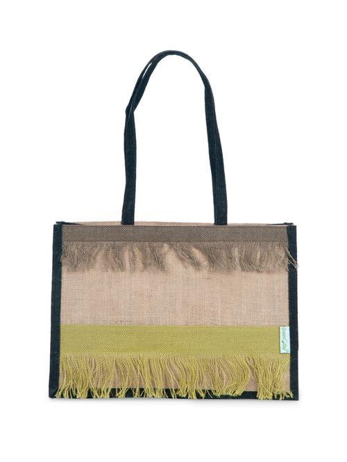 stylish jute handbag with fringe detailing - 860732 - Very Small Image - 1