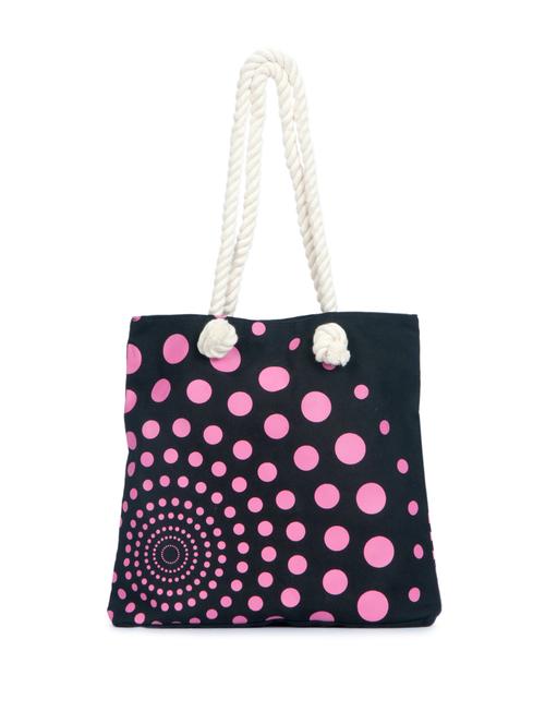 fashionable black  polka dotted shopping bag - 860925 - Very Small Image - 1