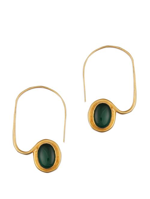 chic emerald gold earrings - 861086 - Very Small Image - 1