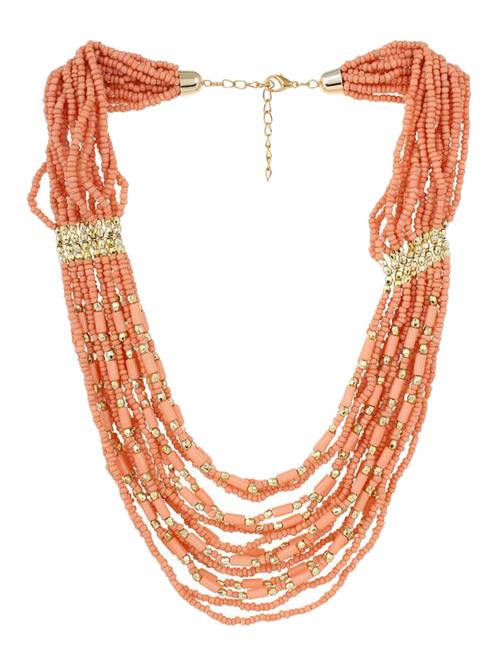 multilayer peach beaded crew necklace - 861281 - Very Small Image - 1