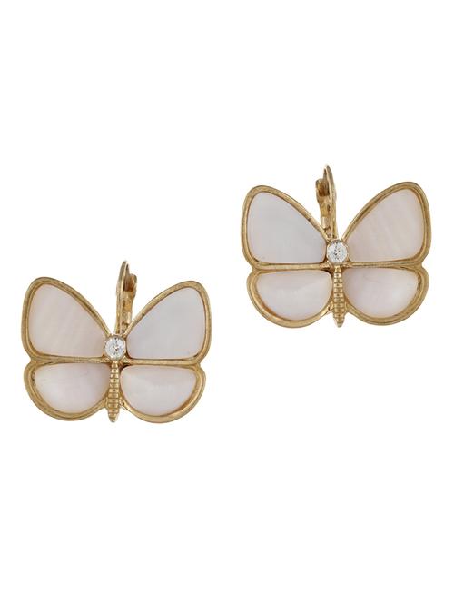 white butterfly stud earrings - 861361 - Very Small Image - 1