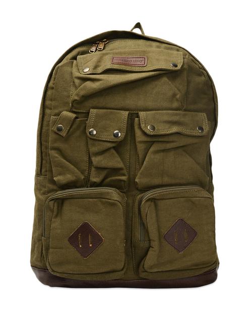 bottle green cotton back-pack - 863615 - Very Small Image - 1