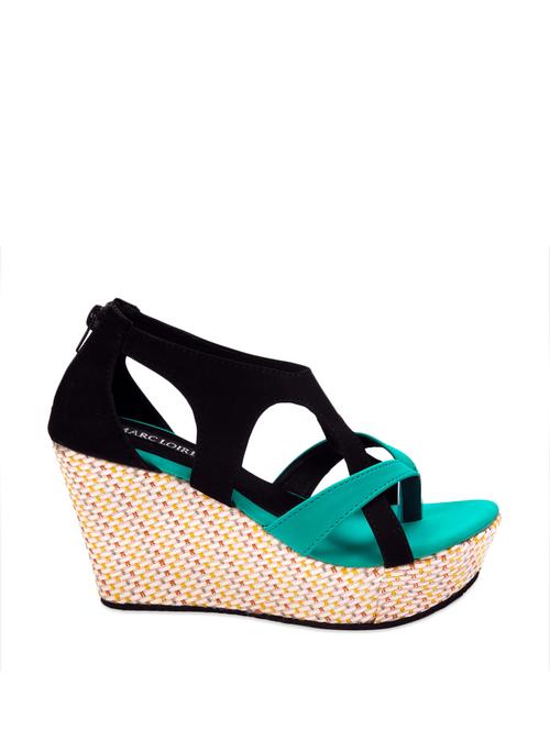 patterned dual tone zip-up wedges - 863709 - Very Small Image - 1