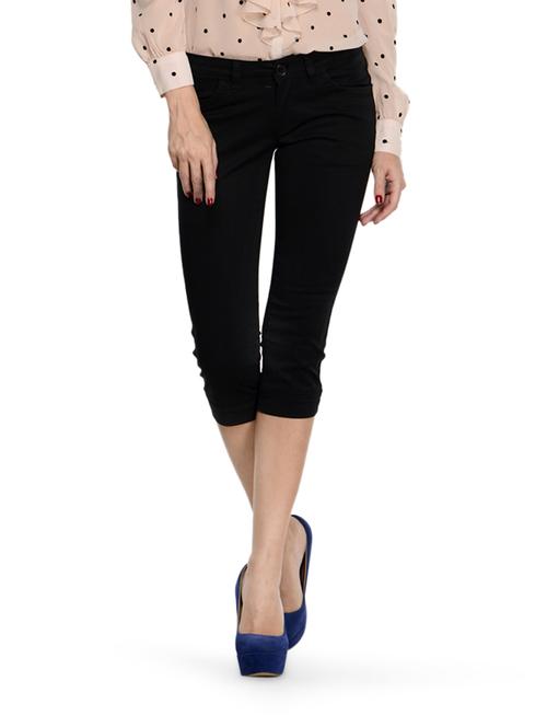 licorice black capri jeggings - 864063 - Very Small Image - 1