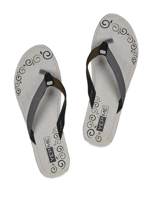 Grey v-strap slip-ons - 864671 - Very Small Image - 1