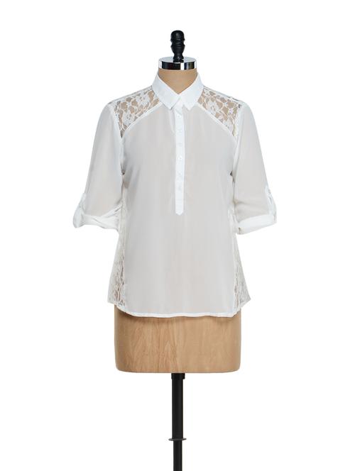 ivory  lace shirt - 865787 - Very Small Image - 1