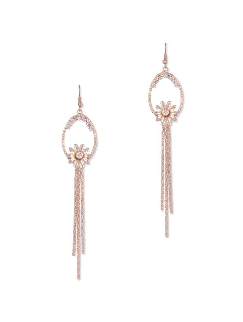crystal studded golden chain hanging earrings - 865909 - Very Small Image - 1