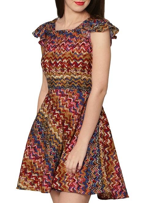 multi sleeveless printed skater mini dresses - 88288 - Very Small Image - 1