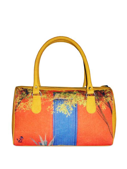 dark brown car and scooter print handbag - 886178 - Very Small Image - 1