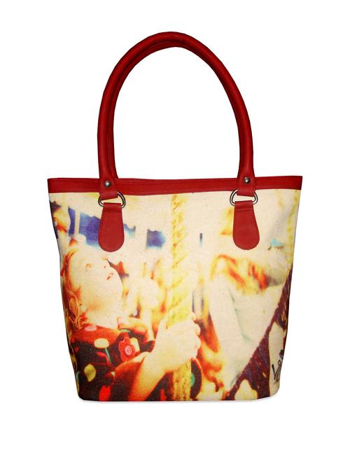 maroon printed stylish tote bag - 886198 - Very Small Image - 1
