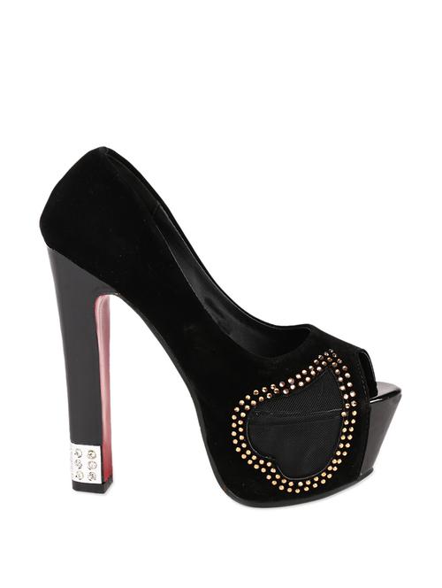 stylish black high heels peep toes - 886360 - Very Small Image - 1