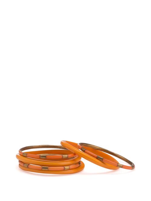 orange and gold bangles (set of 6) - 8864 - Very Small Image - 1