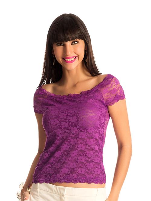purple lace body-con top - 887477 - Very Small Image - 1