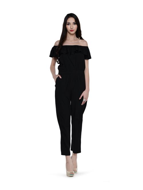 Black Off Shoulder Long Jumpsuit - 888386 - Very Small Image - 1