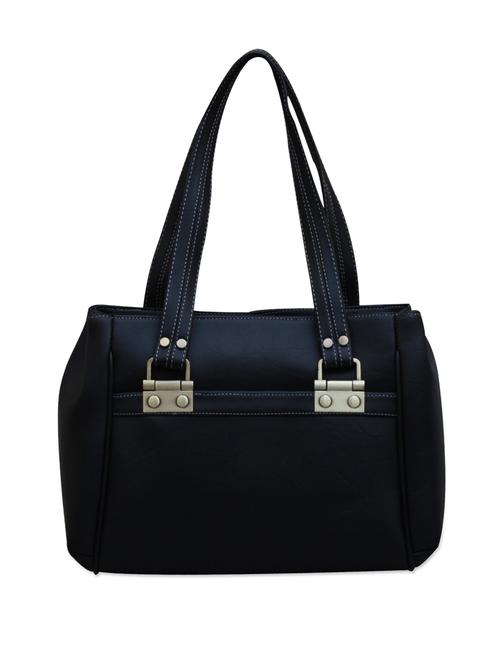 sleek black leatherette handbag - 888460 - Very Small Image - 1